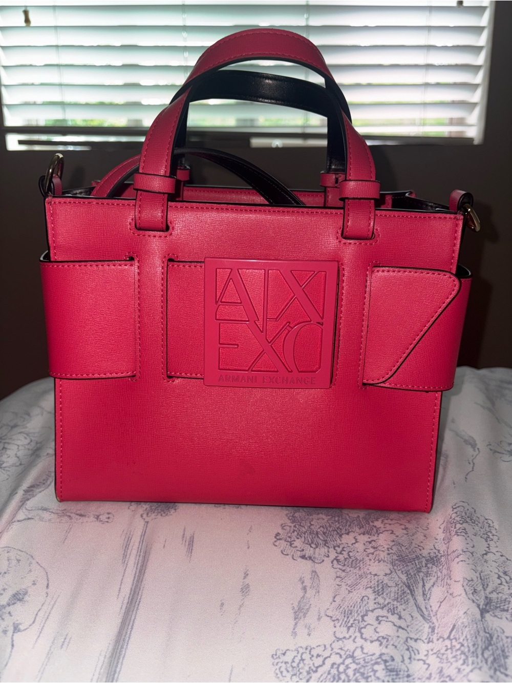 Armani exchange too handle bag purse hot pink